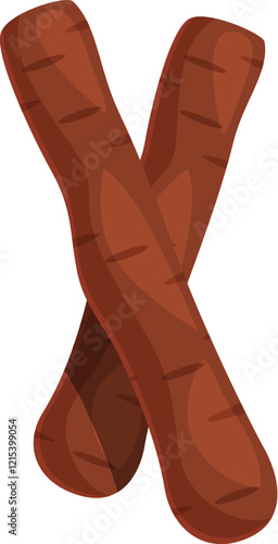 Two chocolate covered cookie sticks forming an x shape, adding a touch of sweetness to any occasion