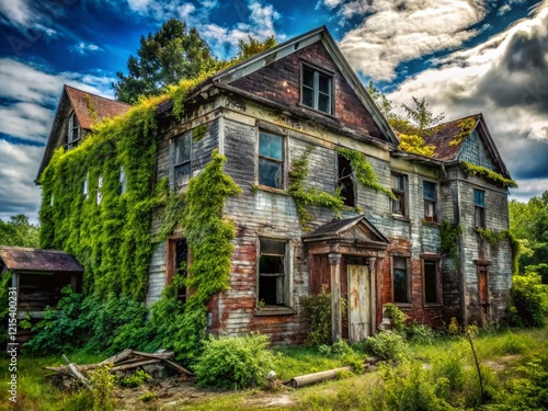 Overgrown Derelict Building: A Testament to Time's Passage
