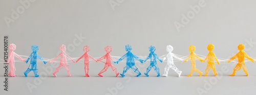 Human-Centered Communication: Silhouettes and Colors in Company Culture, 企業文化の中でコミュニケーションを重視する人間中心のシルエットと色彩デザイン.Generative AI