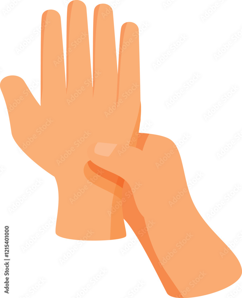 Hand checking pulse on wrist using index and middle fingers, first aid and medical procedure Hand checking pulse on wrist using index and middle fingers, first aid and medical procedure