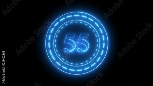 Timecode countdown glitch malfunction real time one minute 24 fps. 60 seconds countdown neon. neon number text glowing motion.  photo