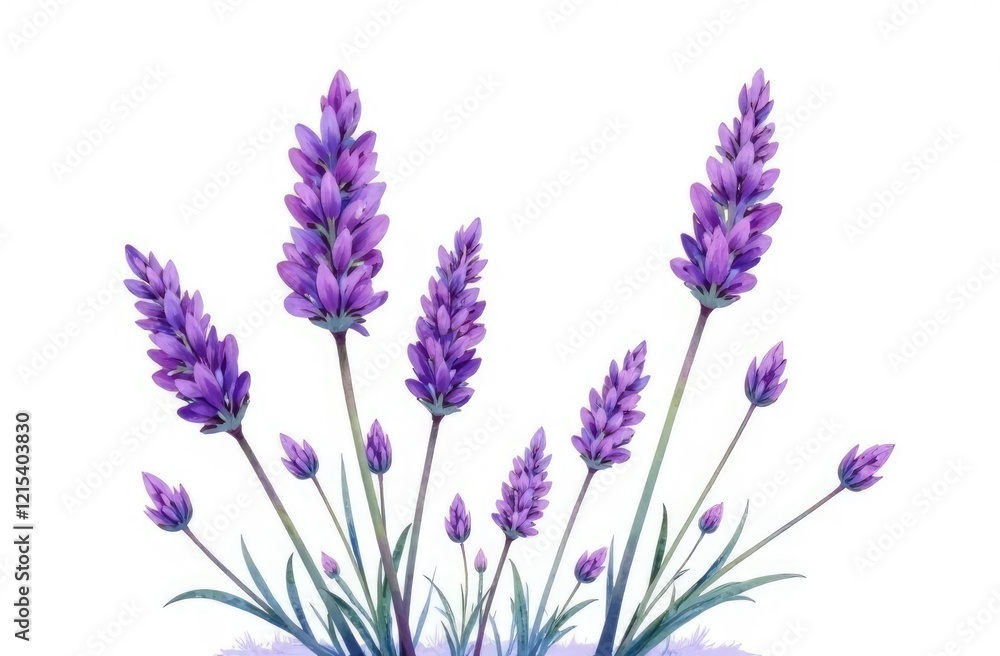 Fototapeta premium watercolor provance lavender isolate on white background