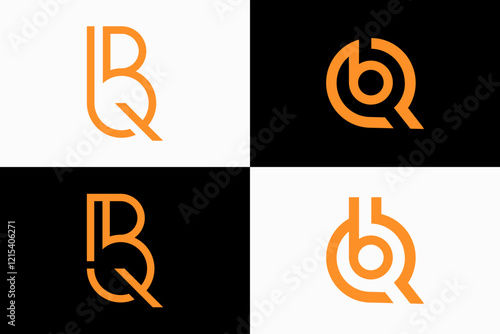 letter BQ logo design vector photo