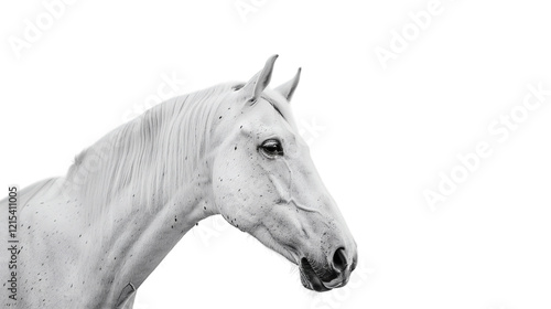 White horse isolated on white background