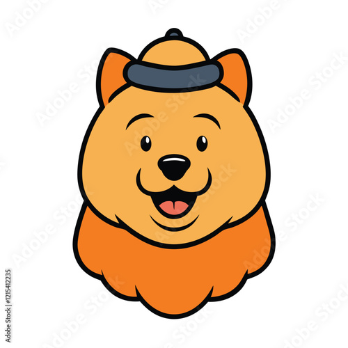 Funny chow chow dog head vector art