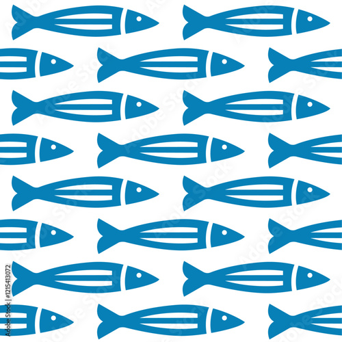 Seamless vector pattern with fish.