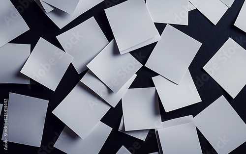 White papers scattered against a dark background, often used in presentations or note-taking visuals