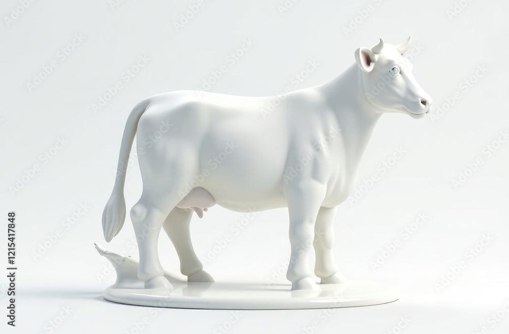 Fototapeta premium Splash of milk in form of Cow Shape, with clipping path