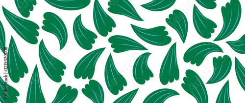 Botanical vector background with leaves.  leaves abstract shape doodle art design for print, wallpaper, clipart, wall art for home decoration.