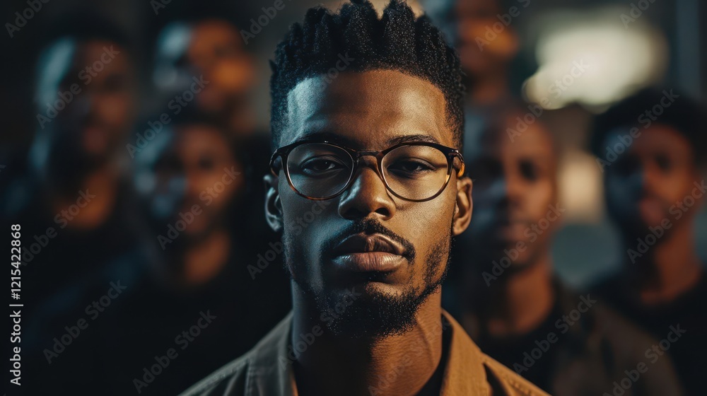 powerful portrait of diverse black men in solidarity dramatic chiaroscuro lighting urban setting confident poses unity in composition powerful portrait of diverse black men in solidarity dramatic chiaroscuro lighting urban setting confident poses unity in composition