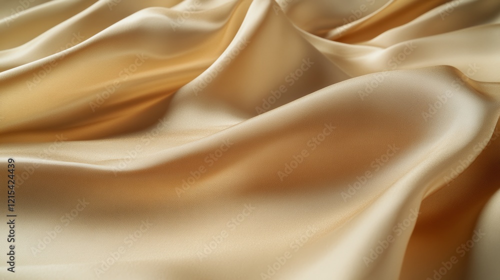 Obraz premium Golden silk cascades with luxurious shine, reflecting light softly and creating a warm, opulent atmosphere.