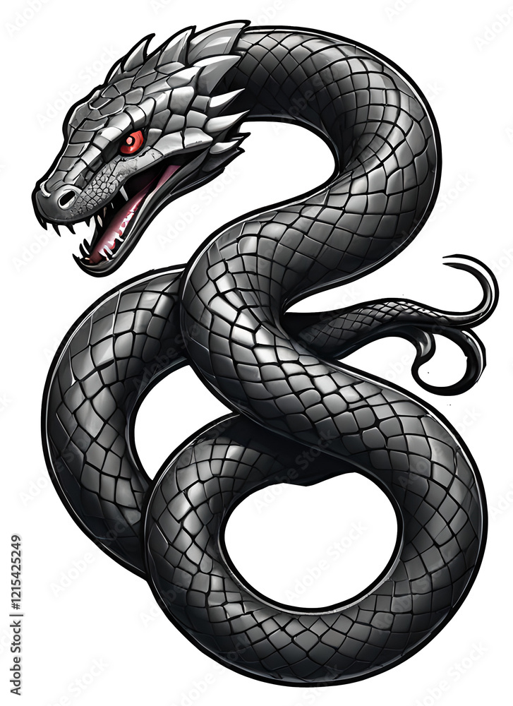 Obraz premium Cartoon, representing a fantastic snake, sign of the Chinese New Year. PNG format