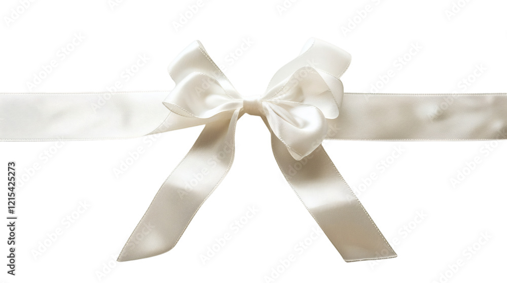 White ribbon tied into a simple bow isolated on a white background White ribbon tied into a simple bow isolated on a white background