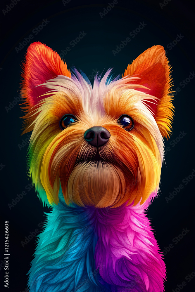Fototapeta premium A colorful dog with a black background