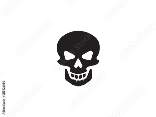 Black vector skull silhouette. Skull Silhouette Icon Vector Design on White Background. Skull vector logo silhouette. 