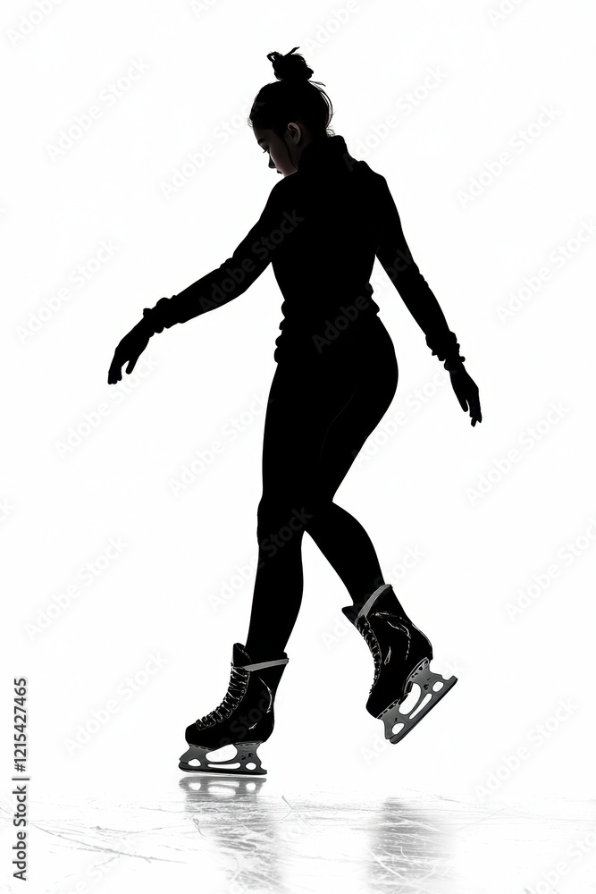 Beautiful female skating on ice surface. Beautiful female skating on ice surface.