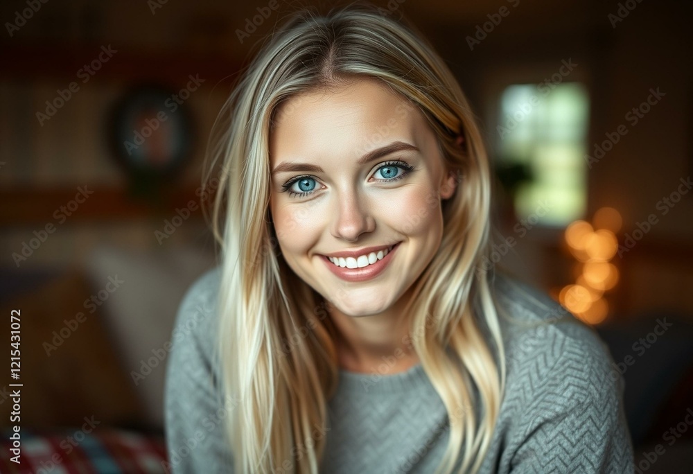 Portrait of a smiling Nordic blonde woman Portrait of a smiling Nordic blonde woman