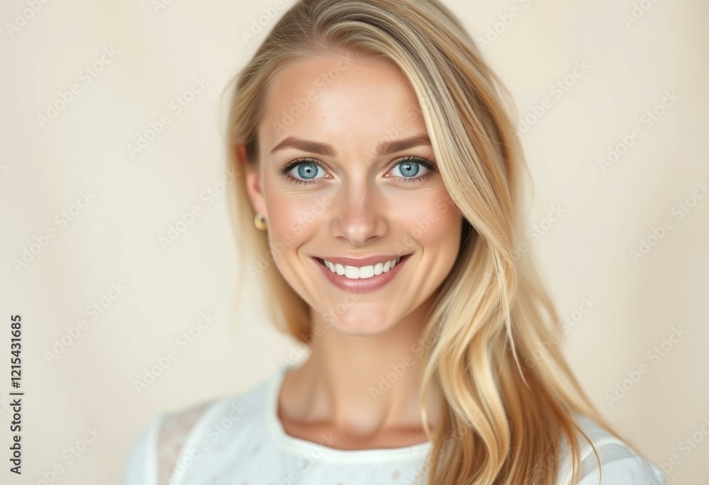 Portrait of a smiling Nordic blond woman Portrait of a smiling Nordic blond woman