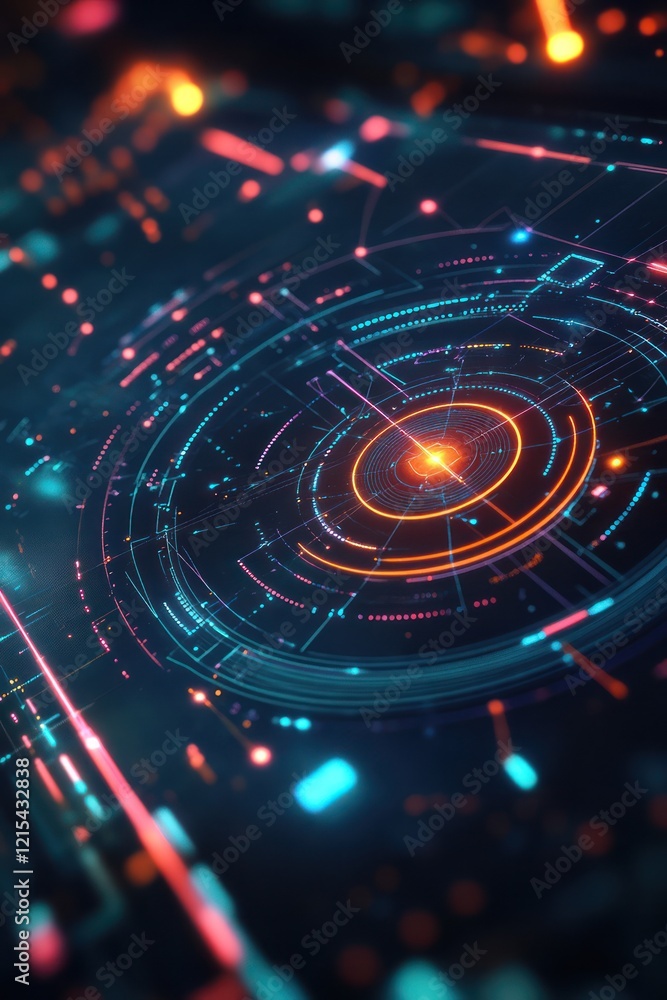 Futuristic Interface HUD glowing circle digital screen Futuristic Interface HUD glowing circle digital screen