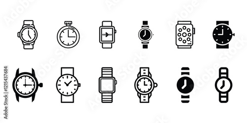 clock icon, watch icon, watch icon set, watch vector symbol, wristwatch icon