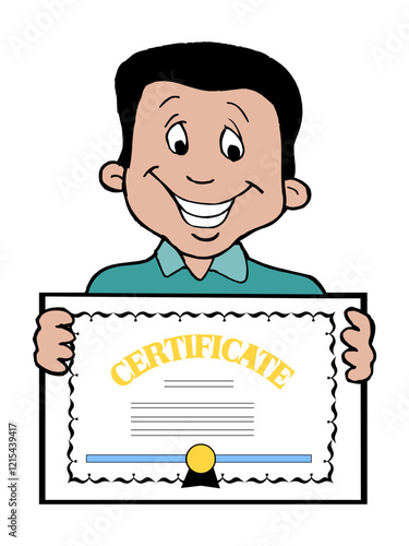 Child holding a blank sign vector illustration