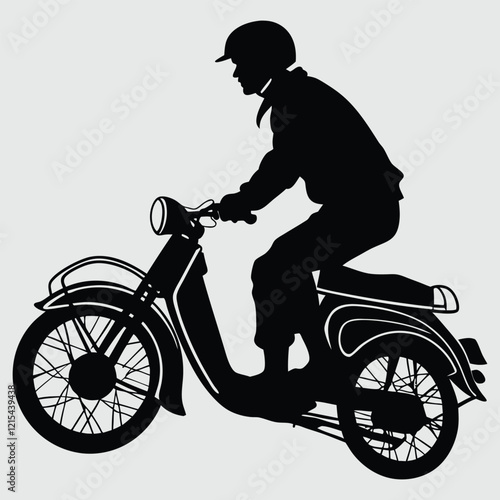 a person riding a scooter silhouette vectoa design art and illustration