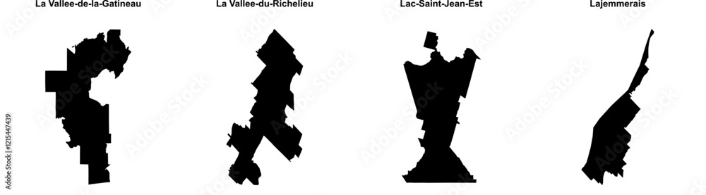 La Vallee-de-la-Gatineau, La Vallee-du-Richelieu, Lac-Saint-Jean-Est, Lajemmerais outline maps La Vallee-de-la-Gatineau, La Vallee-du-Richelieu, Lac-Saint-Jean-Est, Lajemmerais outline maps
