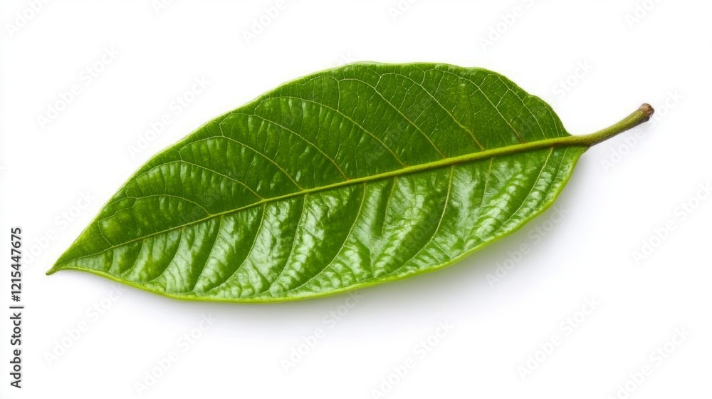 Obraz premium green cocoa leaf isolated on white