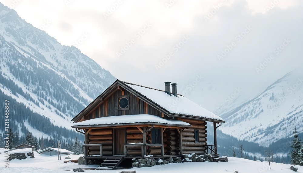 Cozy Wooden Cabin Winter Mountain Landscape Snowy Scenery Peaceful Retreat Serene Nature Escape Picturesque View Stunning Wilderness Majestic Peaks Tranquil Holiday Cozy Wooden Cabin Winter Mountain Landscape Snowy Scenery Peaceful Retreat Serene Nature Escape Picturesque View Stunning Wilderness Majestic Peaks Tranquil Holiday