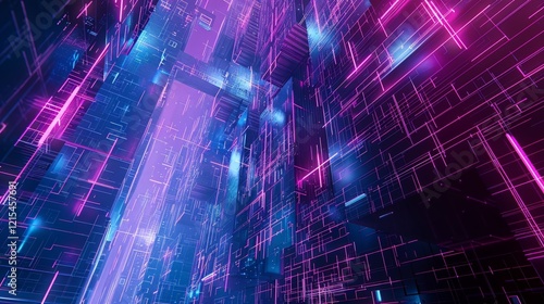 Abstract Neon Cityscape Wallpaper