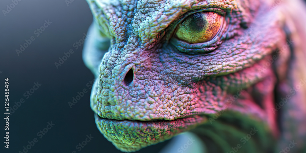 Fototapeta premium Digital Render of Reptilian Creature Head