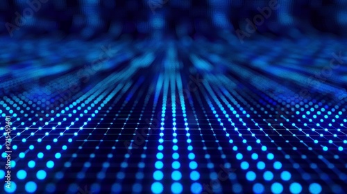 Abstract Blue Digital Pattern Wallpaper