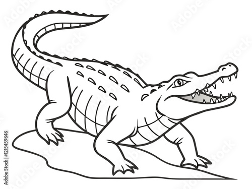 Crocodile Vector Illustration on White Background