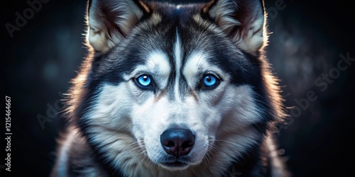 Siberian Husky Dog Heterochromia Iridis Brown Blue Eyes Low Light Portrait Photography photo