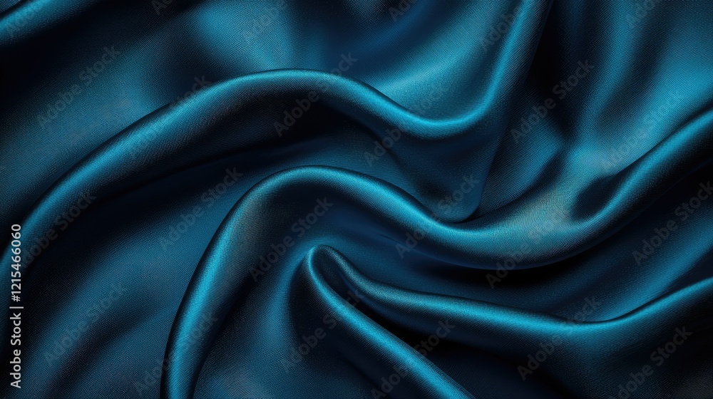 Obraz premium Deep Teal Silk Draped Fabric Abstract Texture