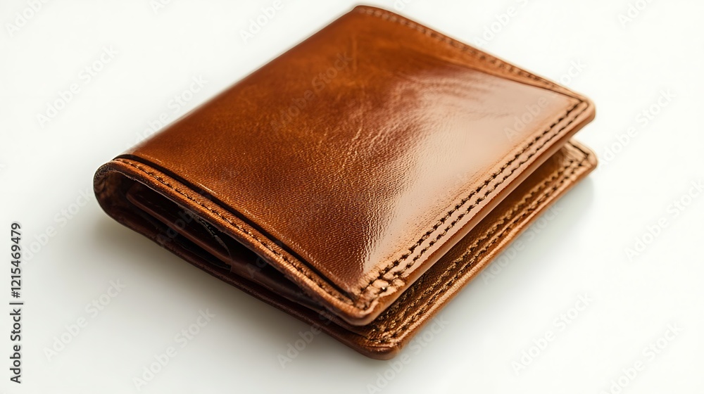 Compact leather wallet with a modern design on a clean surface Compact leather wallet with a modern design on a clean surface