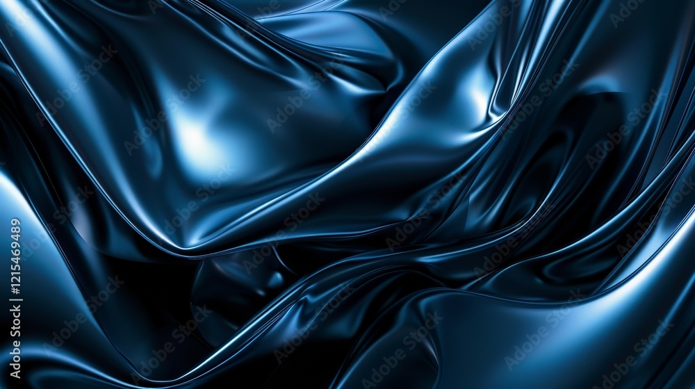 Fototapeta premium Abstract Dark Blue Draped Fabric Texture