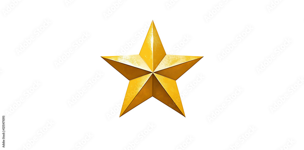 A golden five-pointed star on a trans background, flat design A golden five-pointed star on a trans background, flat design