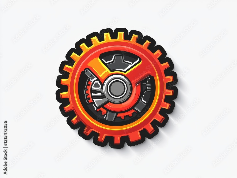 Fototapeta premium Bold gear shape with intricate details creative studio design