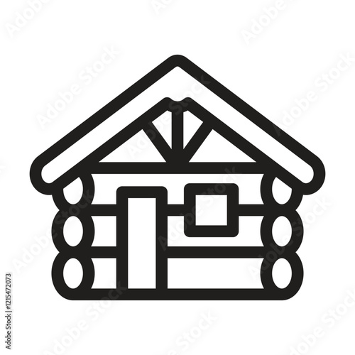 Cabin icon. Editable line icon. Vector illustration