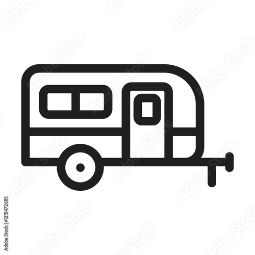 Caravan icon. Editable line icon. Vector illustration