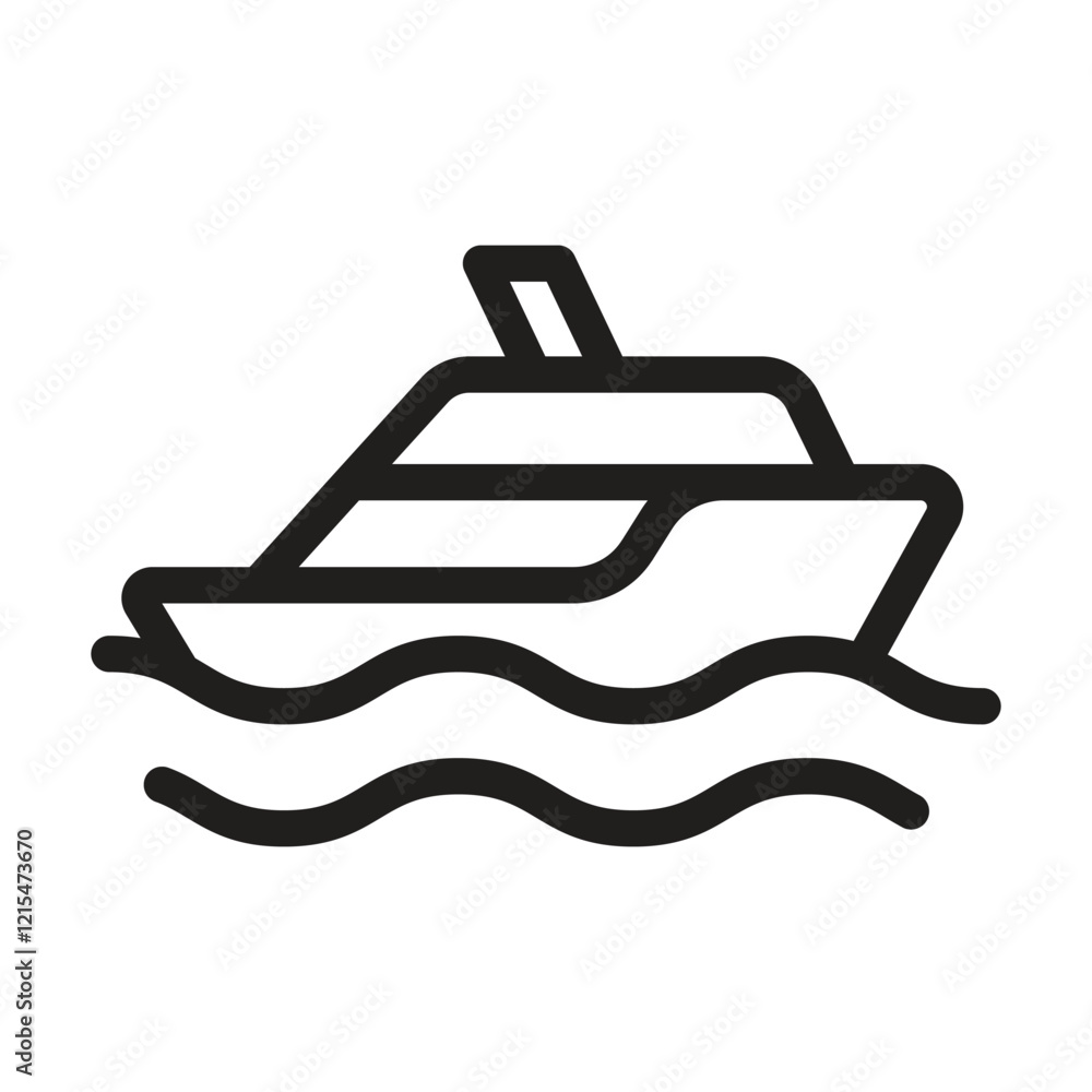 Cruise ship icon. Editable line icon. Vector illustration Cruise ship icon. Editable line icon. Vector illustration