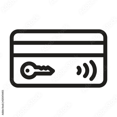 Keycard icon. Editable line icon. Vector illustration