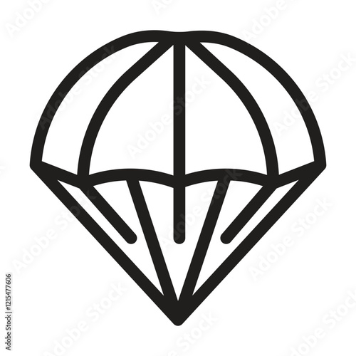 Parachute icon. Editable line icon. Vector illustration