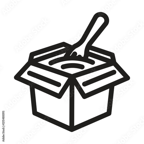 Noodles icon. Editable line icon. Vector illustration