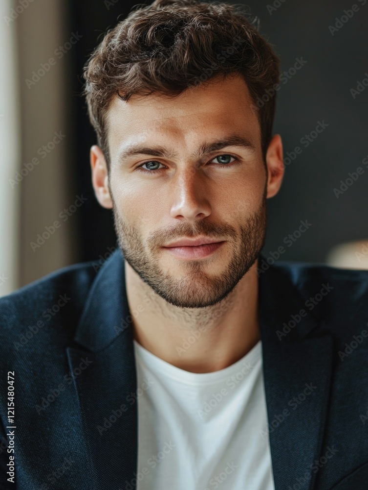 Obraz premium Man in Suit with Stubble