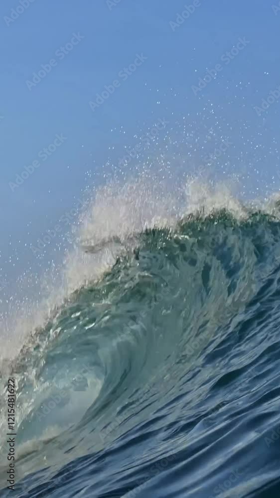 Video of powerful wave in the Indian Ocean. Vertical video Video of powerful wave in the Indian Ocean. Vertical video