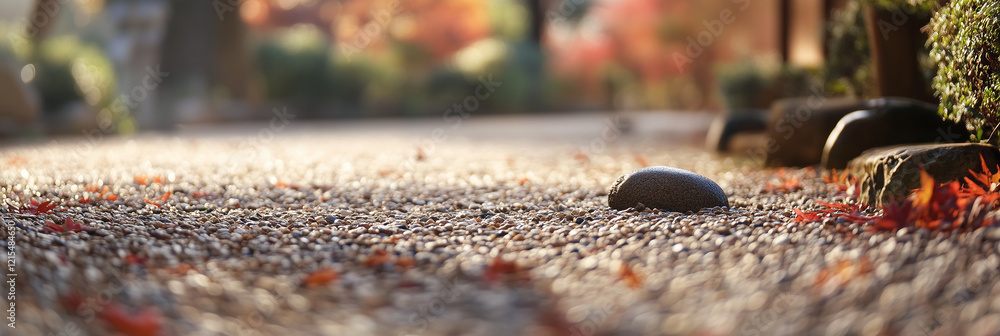Calm Japanese garden showcasing stone-paved paths and artistic rock placement. Calm Japanese garden showcasing stone-paved paths and artistic rock placement.