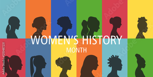 Women's History Month banner. Vector illustration.