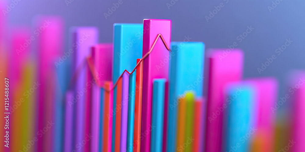 Three-Dimensional Bar Graph with Upward Trendline Three-Dimensional Bar Graph with Upward Trendline